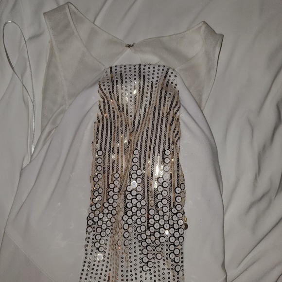 White and gold sequin dress floor length - Picture 2 of 6